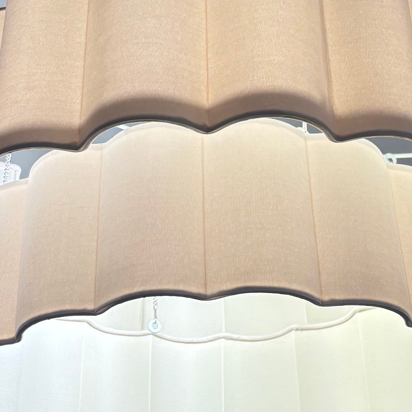 CGC Selina Scalloped Two Tier Cream Drum Lampshade Large 48cm