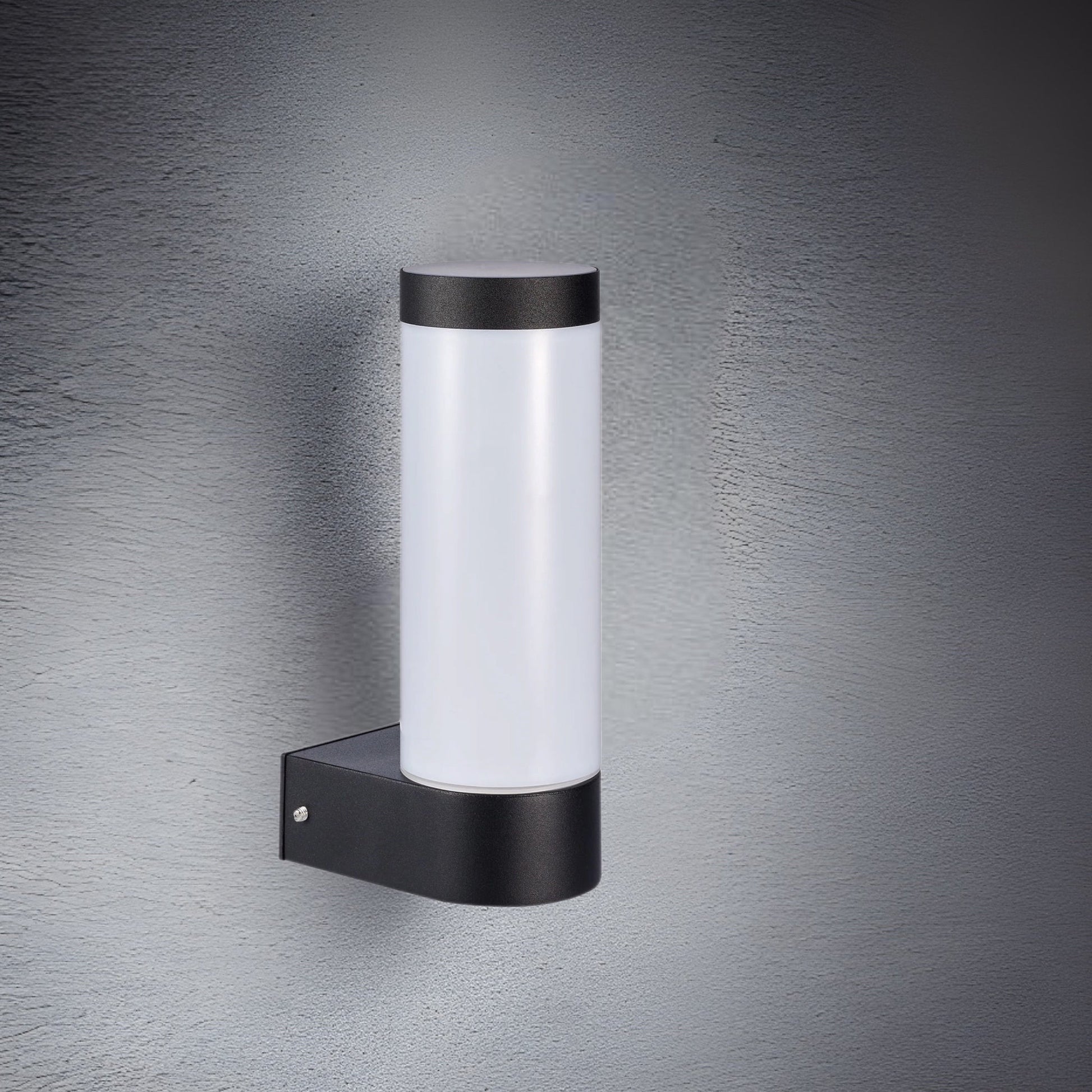Our Rome grey anthracite outdoor wall light with opal diffuser would look perfect in a modern or more traditional home design. Outside wall lights can provide atmospheric light in your garden, at the front door or on the terrace as well as a great security solution. It is designed for durability and longevity with its robust material producing a fully weatherproof and water resistant light fitting.