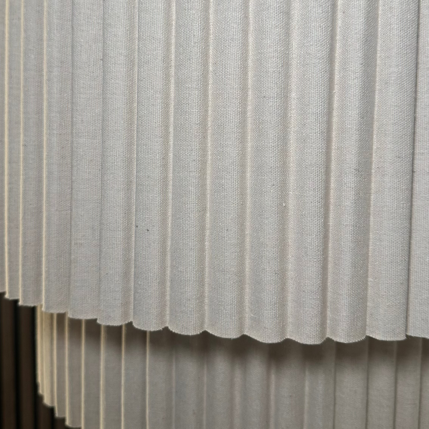 CGC Allegra Oatmeal Linen Fine Scallop Two Tier Extra Large Layer Drum Lampshade