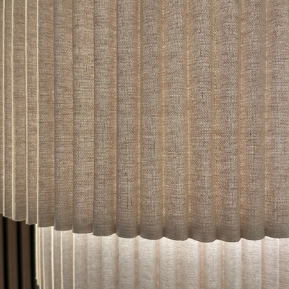 CGC Allegra Oatmeal Linen Fine Scallop Two Tier Extra Large Layer Drum Lampshade