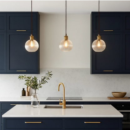 CGC EVA Ribbed Glass Globe Lampshade