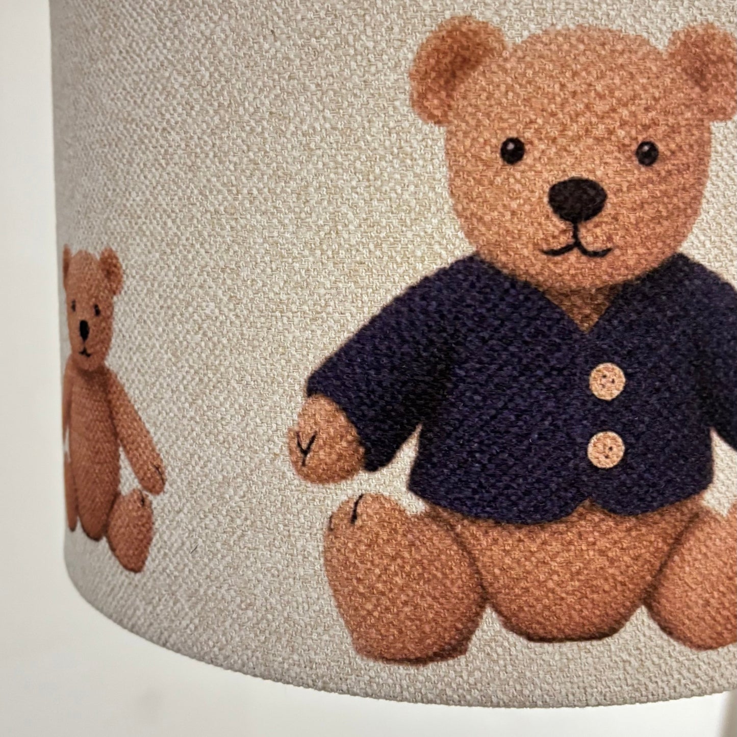 CGC BLAKE 30cm Oatmeal Linen Blue Teddy Bear Childrens Lamp Shade