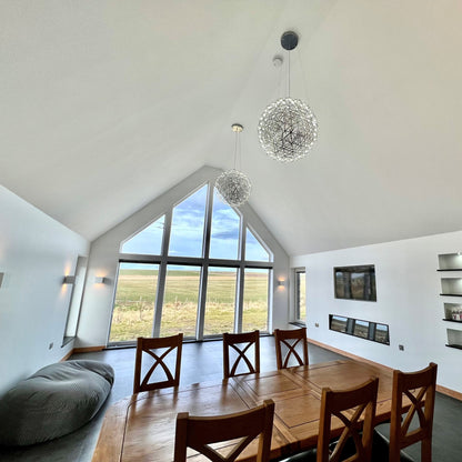 CGC FAWKES Cool White Chrome 100cm XXXL Large Silver Firework / Starburst LED Pendant Light Chandelier