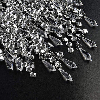 Our Liza easy fit ceiling pendant shade features polished chrome circular rings with varying lengths of acrylic crystal strands. This beautiful easy fit pendant shade will add glamour to any space whilst instantly updating your room without the need of an electrician. 