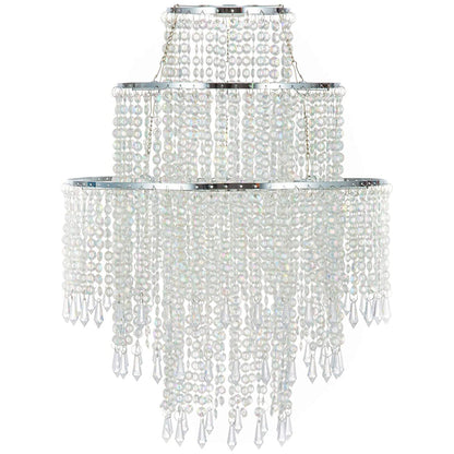 Our Liza easy fit ceiling pendant shade features polished chrome circular rings with varying lengths of acrylic crystal strands.  This beautiful easy fit pendant shade will add glamour to any space whilst instantly updating your room without the need of an electrician. 