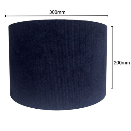 CGC LOLA Navy Corduroy 30cm Lampshade Matching Silk Inner