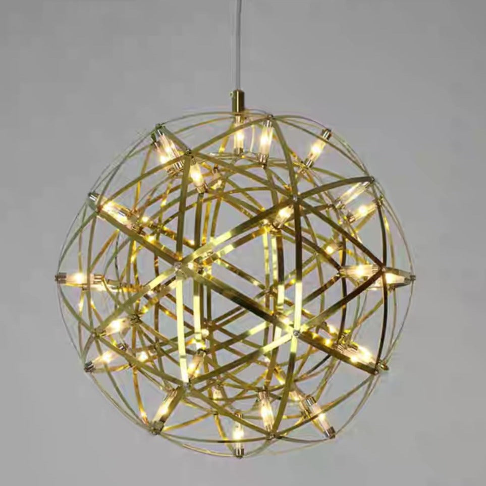 CGC FAWKES Warm White 60cm Extra Large Gold Firework / Starburst Chandelier
