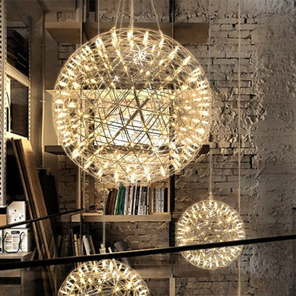 CGC FAWKES Warm White 80cm XXL Large Gold Firework / Starburst LED Pendant Light Chandelier