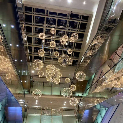 CGC FAWKES Warm White 40cm Large Gold Firework / Starburst Chandelier