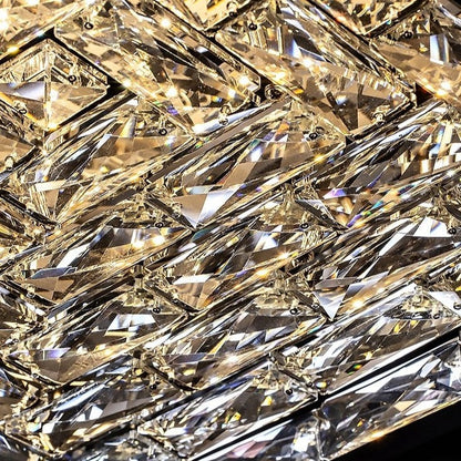 CGC HARMONY Gold and Crystal Surface Mount Flush Ceiling Light