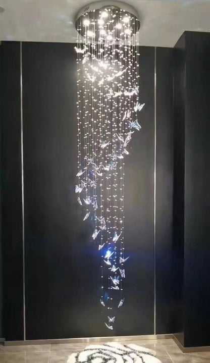 CGC BUTTERFLY Large Butterfly Crystal Luxury Ceiling Light Pendant Chandelier