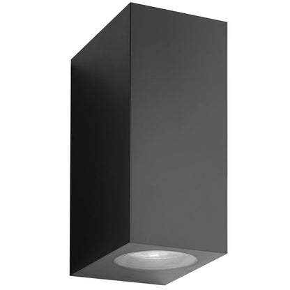 Our Eileen black up and down wall mounted rectangle outdoor light would look perfect in a modern or more traditional home design. Outside wall lights can provide atmospheric light in your garden, at the front door or on the terrace as well as a great security solution. It is designed for durability and longevity with its robust material producing a fully weatherproof and water resistant light fitting.