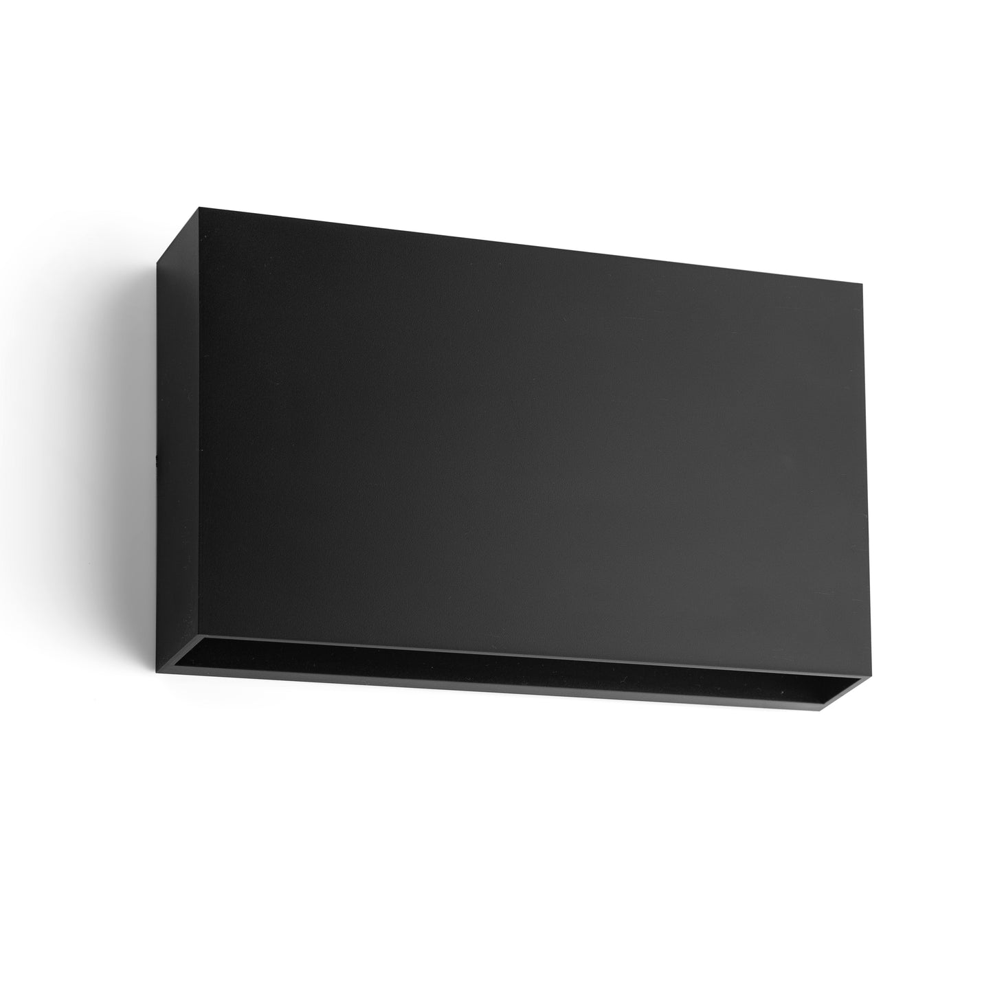 Elegant and modern rectangle design, polycarbonate body which is weather and rust proof with black finish.