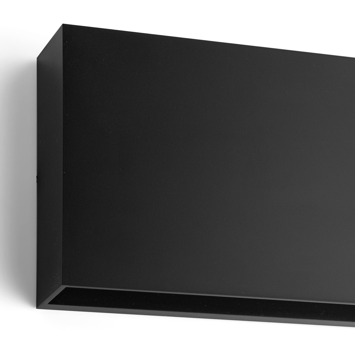 Elegant and modern rectangle design, polycarbonate body which is weather and rust proof with black finish.