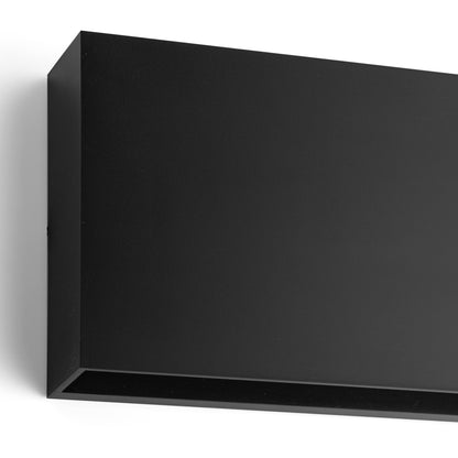 Elegant and modern rectangle design, polycarbonate body which is weather and rust proof with black finish.