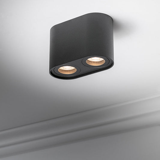 CGC SANSA Black Twin Round Cylinder Ceiling Down Spotlight