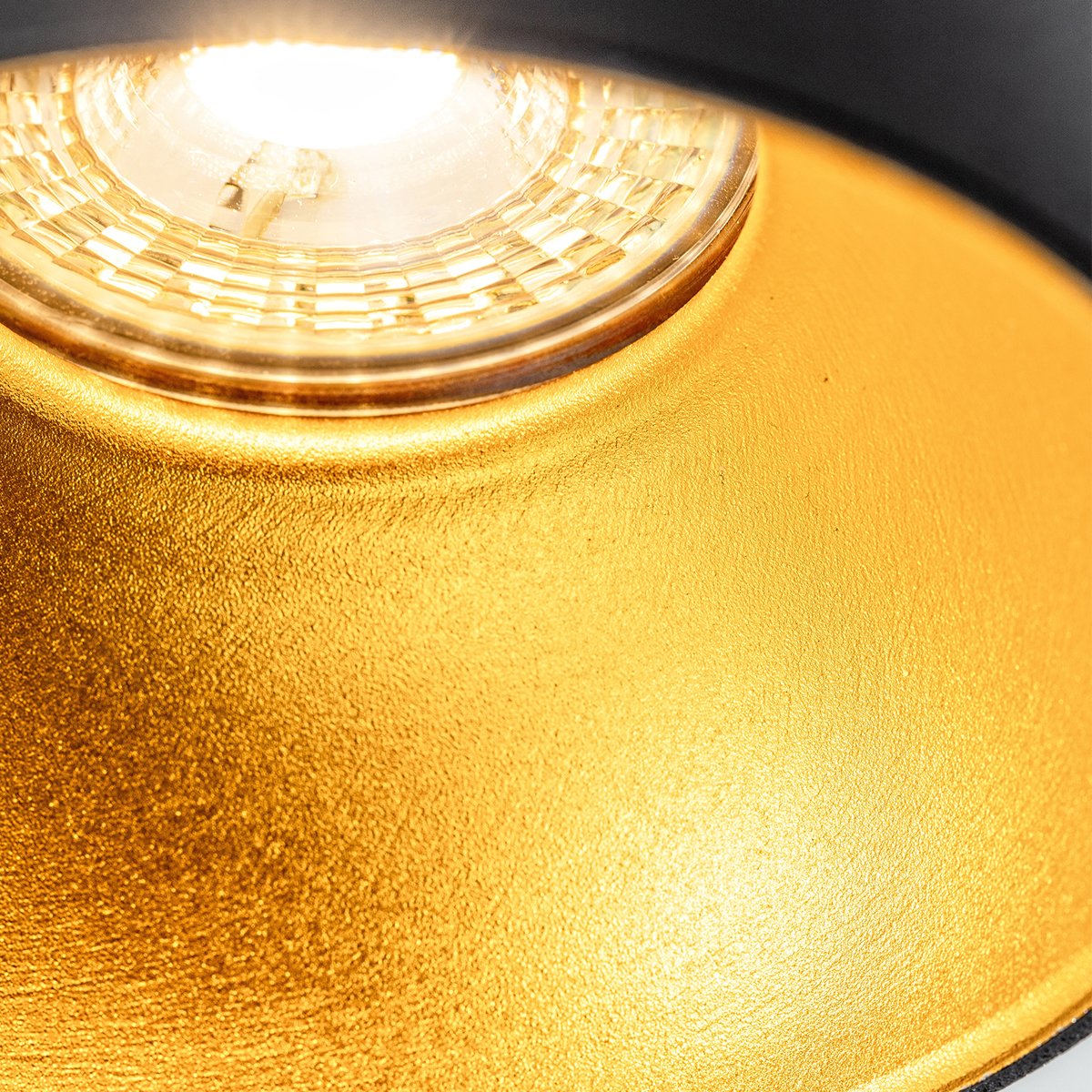 CGC SANDRA Black Cylinder Ceiling Spotlight With Gold Inner Reflector