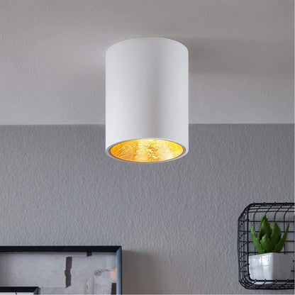 CGC SANDRA White Cylinder Ceiling Spotlight With Gold Inner Reflector