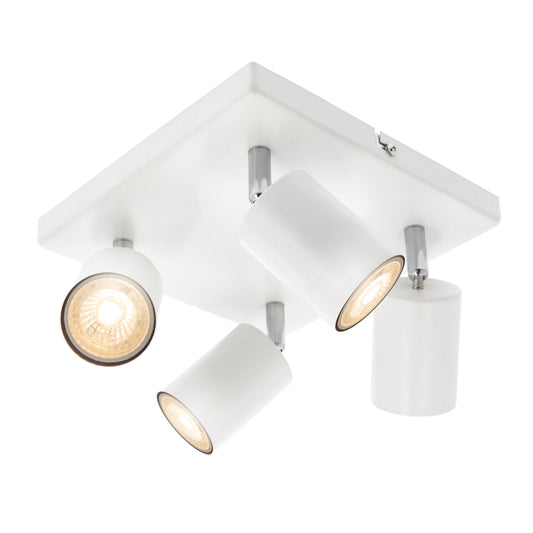 Light up your room with our Jack 4 Light Spotlight Plate, with 4 adjustable light heads allowing you to efficiently provide your space with personalised task lighting to resolve all your lighting needs. Finished in white, this retro inspired ceiling light adds a warm touch of colour to your room, creating the perfect accent lighting feature