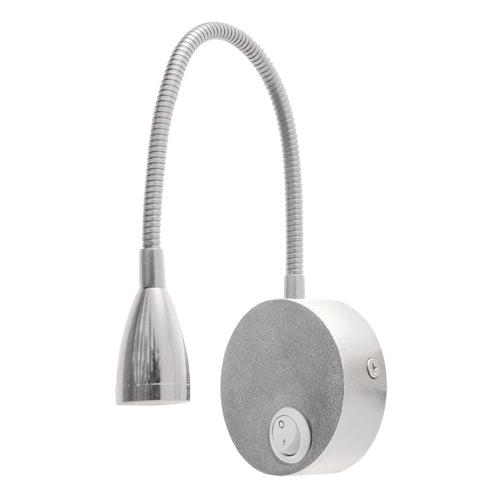 The chrome Stone lamp consists of flexible light which can be tilted and adjusted on its own axis. The lamp base has a on/off switch making it ideal for a bedside reading lamp. Made of an aluminium body , the lamp with its simple design fits well into different spaces. Whether functional office or cosy home - the timeless lamp is  perfect for many types of use.