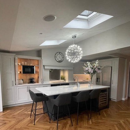 CGC FAWKES Cool White Chrome 80cm XXL Large Silver Firework / Starburst LED Pendant Light Chandelier