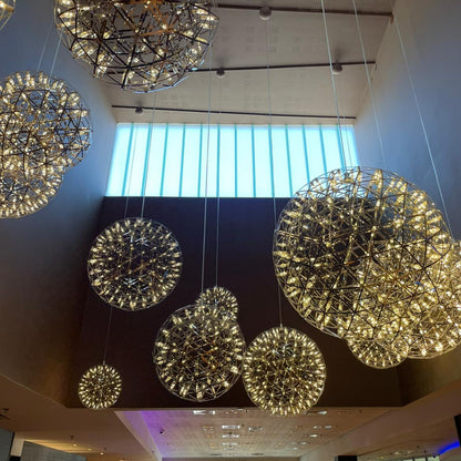 This LED starburst sparkle pendant light will create a talking point in any space and can be placed together with the other size starburst lights to create something truly spectacular