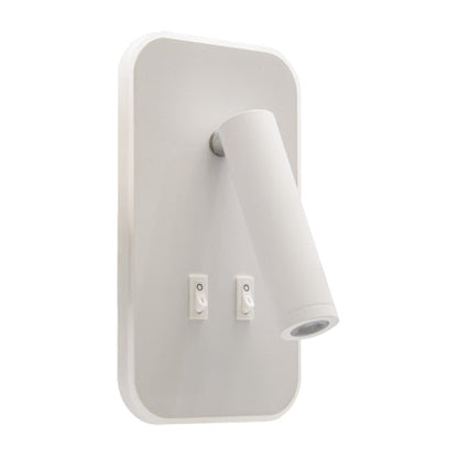 The white Jones lamp consists of a cylindrical light, which can be tilted and adjusted on its own axis. The lamp base has a on/off switch making it ideal for a bedside reading lamp. It also has a Halo edge which can be turned on to create a glow. Made of an aluminium body and coated white, the lamp with its simple design fits well into different spaces. Whether functional office or cosy home - the timeless lamp is an perfect for many types of use.