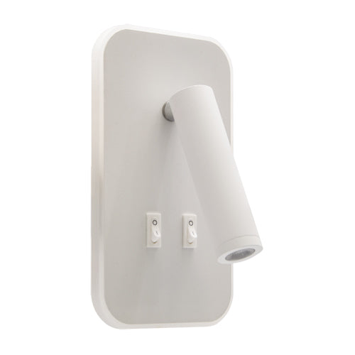 The white Jones lamp consists of a cylindrical light, which can be tilted and adjusted on its own axis. The lamp base has a on/off switch making it ideal for a bedside reading lamp. It also has a Halo edge which can be turned on to create a glow. Made of an aluminium body and coated white, the lamp with its simple design fits well into different spaces. Whether functional office or cosy home - the timeless lamp is an perfect for many types of use.