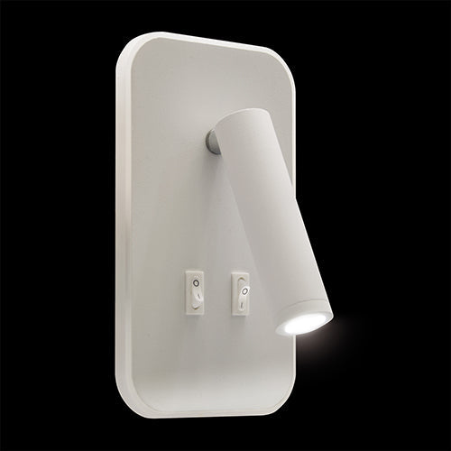 The white Jones lamp consists of a cylindrical light, which can be tilted and adjusted on its own axis. The lamp base has a on/off switch making it ideal for a bedside reading lamp. It also has a Halo edge which can be turned on to create a glow. Made of an aluminium body and coated white, the lamp with its simple design fits well into different spaces. Whether functional office or cosy home - the timeless lamp is an perfect for many types of use.