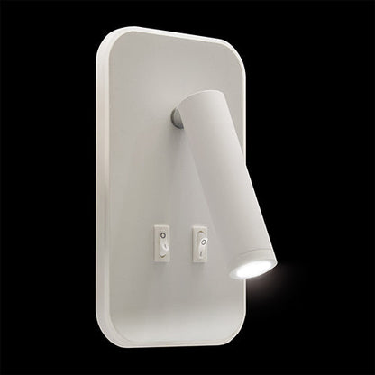 The white Jones lamp consists of a cylindrical light, which can be tilted and adjusted on its own axis. The lamp base has a on/off switch making it ideal for a bedside reading lamp. It also has a Halo edge which can be turned on to create a glow. Made of an aluminium body and coated white, the lamp with its simple design fits well into different spaces. Whether functional office or cosy home - the timeless lamp is an perfect for many types of use.