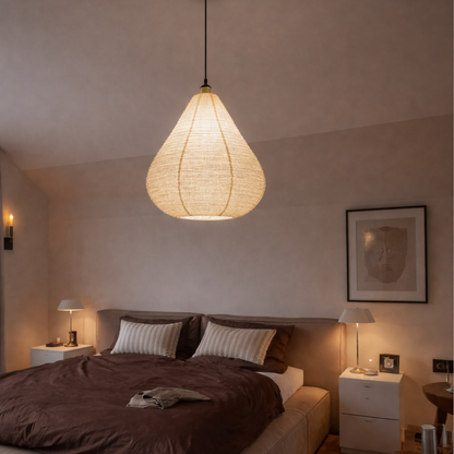 Mabel Oatmeal Linen Extra Large Teardrop Shape Easy Fit Hand Made Lampshade