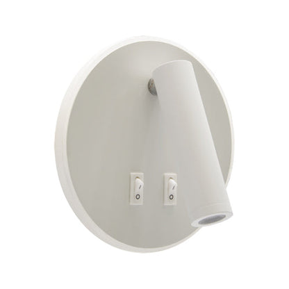 The white Jones lamp consists of a cylindrical light, which can be tilted and adjusted on its own axis. The lamp base has a on/off switch making it ideal for a bedside reading lamp. It also has a Halo edge which can be turned on to create a glow. Made of an aluminium body and coated white, the lamp with its simple design fits well into different spaces. Whether functional office or cosy home - the timeless lamp is an perfect for many types of use.