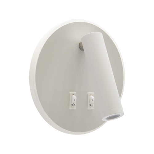 The white Jones lamp consists of a cylindrical light, which can be tilted and adjusted on its own axis. The lamp base has a on/off switch making it ideal for a bedside reading lamp. It also has a Halo edge which can be turned on to create a glow. Made of an aluminium body and coated white, the lamp with its simple design fits well into different spaces. Whether functional office or cosy home - the timeless lamp is an perfect for many types of use.